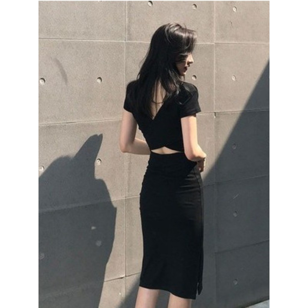 กระโปรงสะโพกเซ็กซี่ สไตล์เกาหลีฤดูร้อน แขนสั้น คอวินด์เจอmps