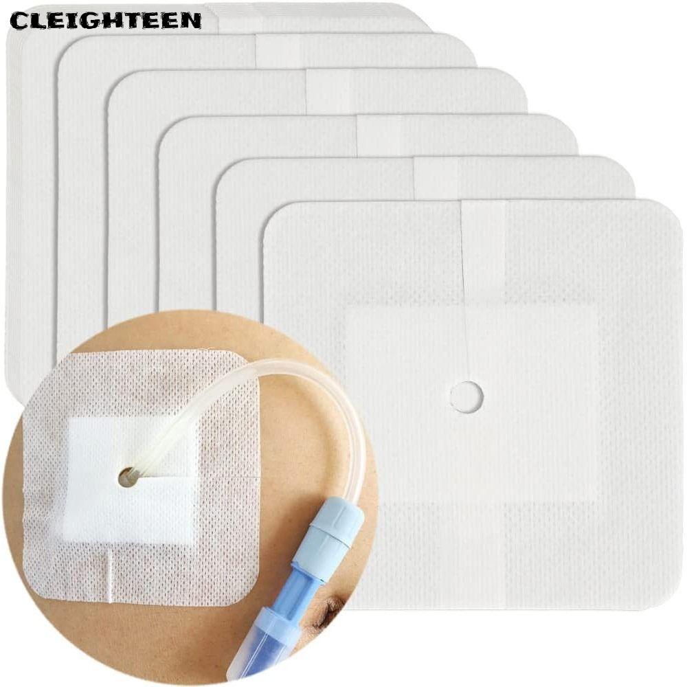CLEIGHTEEN 10pcs Chest Catheter Cover, อุปกรณ์ไตเทียมผ้าพันแผลแผล Feeding Tube Pad, Replacement Gtub