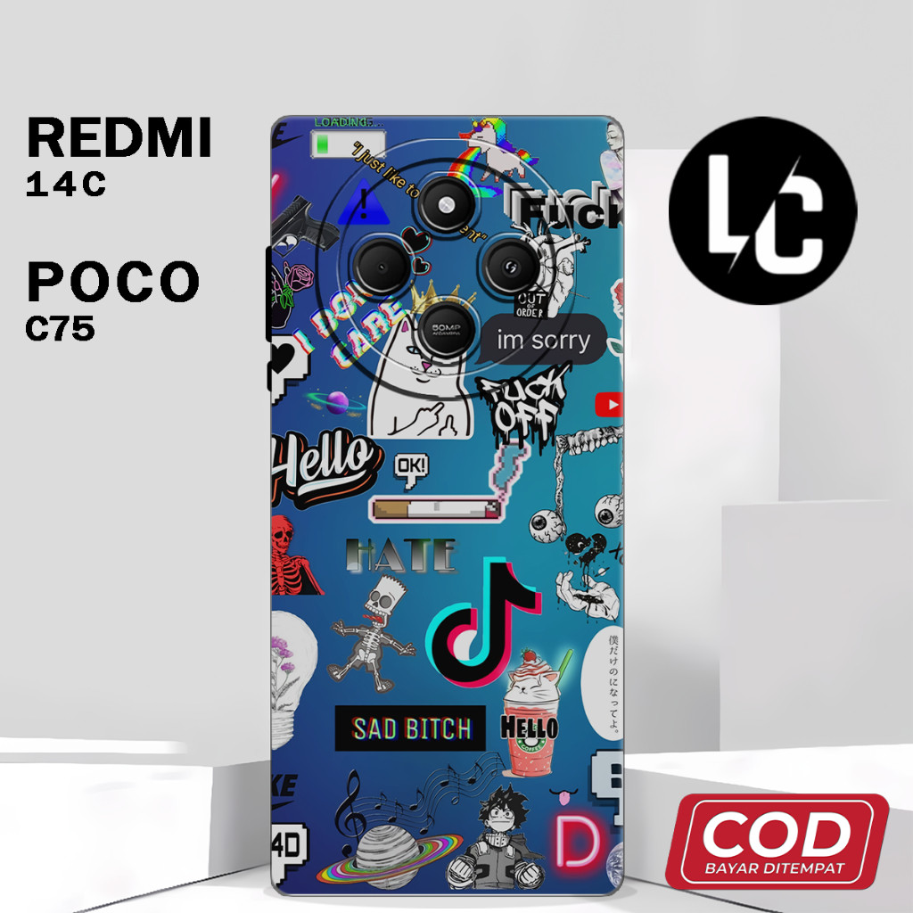 ( AF 5 ) Softcase ซิลิโคน hp เต็มยางยืดหยุ่นสําหรับ Xiaomi Poco C75 l Xiaomi Redmi 14C Pro กล้อง l ซ
