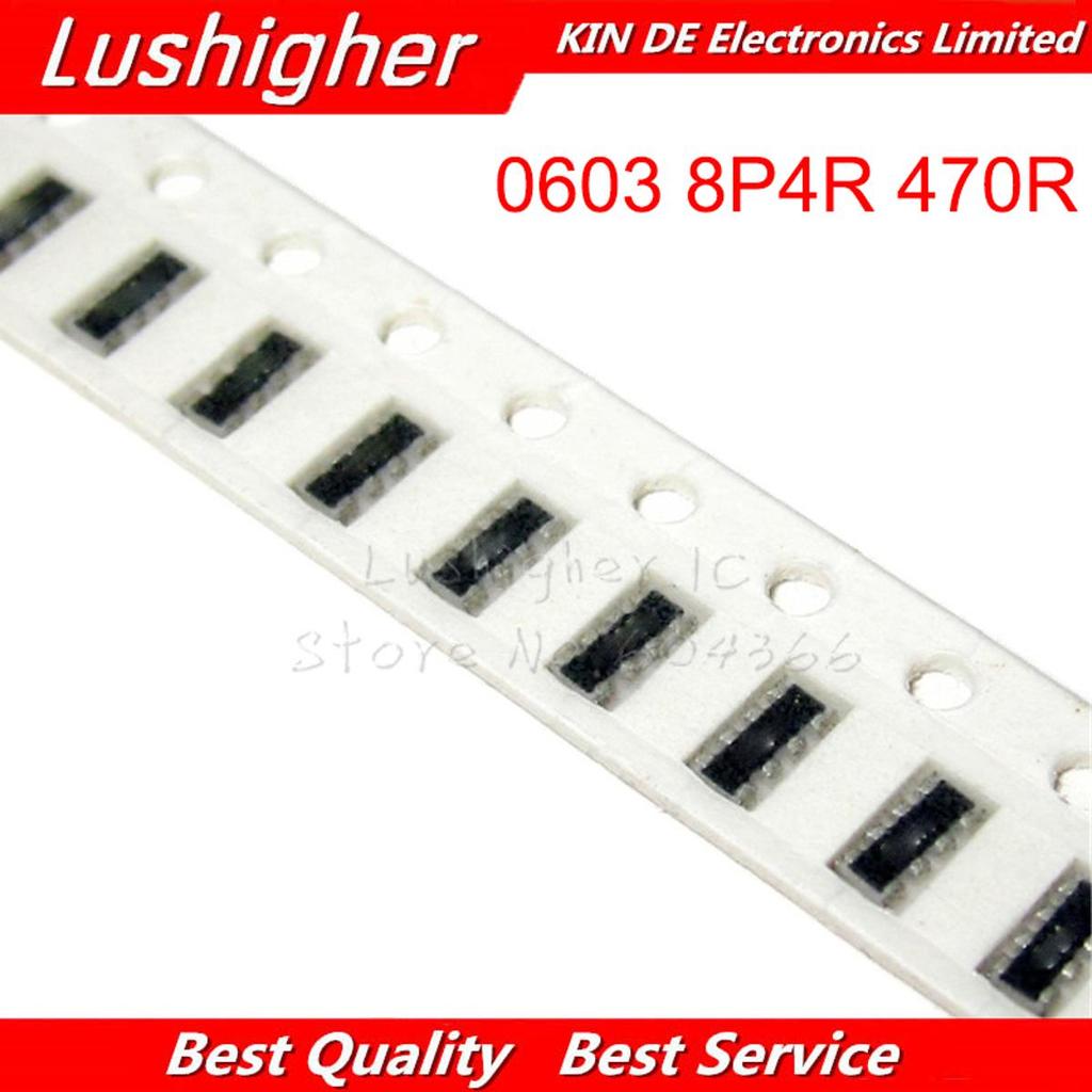 200 ชิ้น 0603 SMD Exclusion 0603 8P4R 2*4P 470 โอห์ม 470R ตัวต้านทานเครือข่าย Array