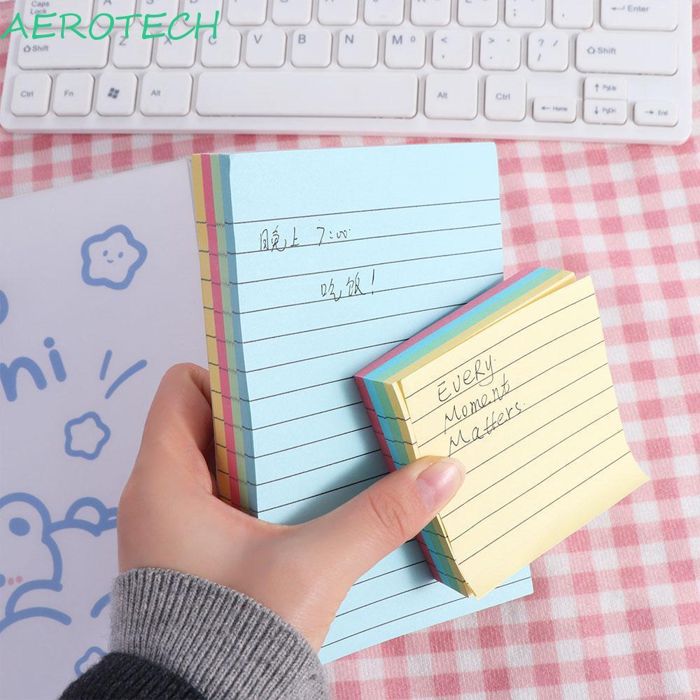 AEROTECH กระดาษโน้ตเส้น 200 แผ่น, กระดาษแผ่นบันทึกไดอารี่ N ครั้ง, สีสันสดใสที่จะทํารายการกําหนดตําแหน่งเครื่องหมายนักเรียนเขียนแบบมีกาวในตัว Notepad