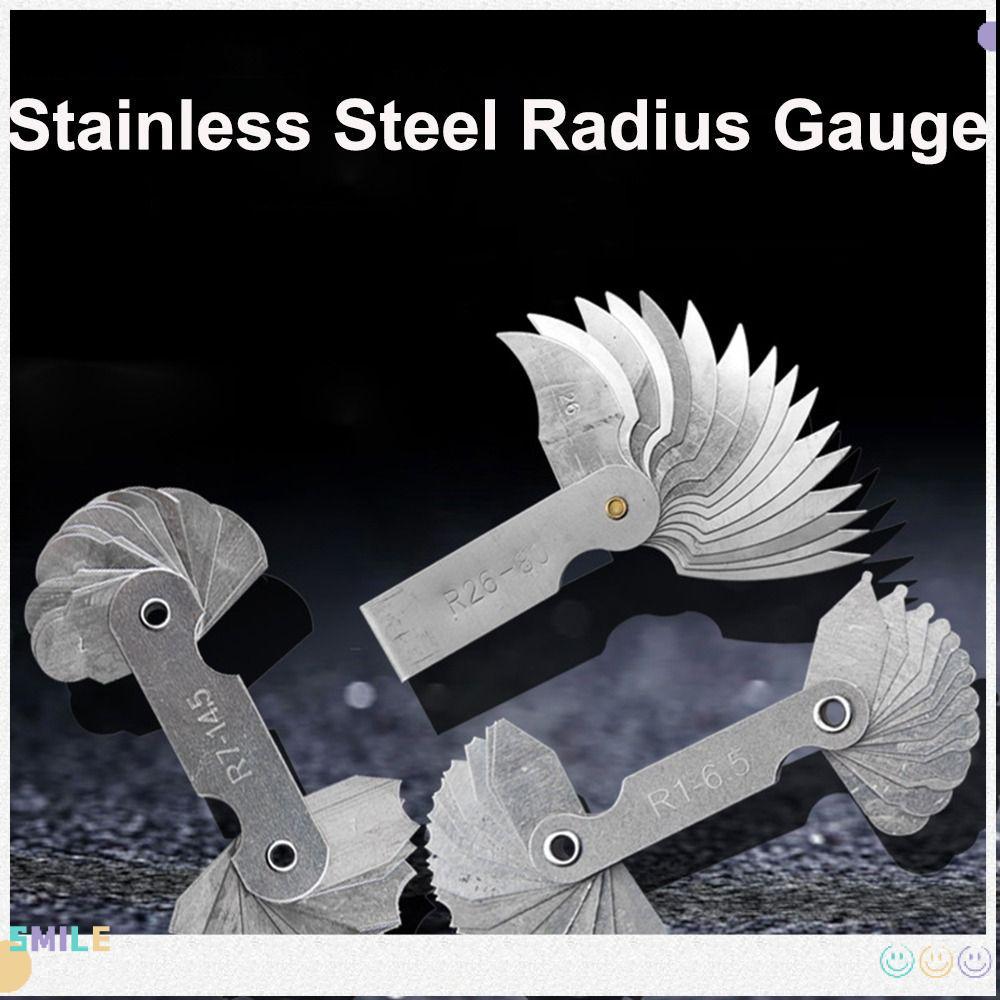 BIGBIEGOP 16 ชิ้น/เซ็ต Radius Gauge เครื่องกลึงเครื่องมือผสม Radius Fillet Gauge สําหรับอุตสาหกรรมวั