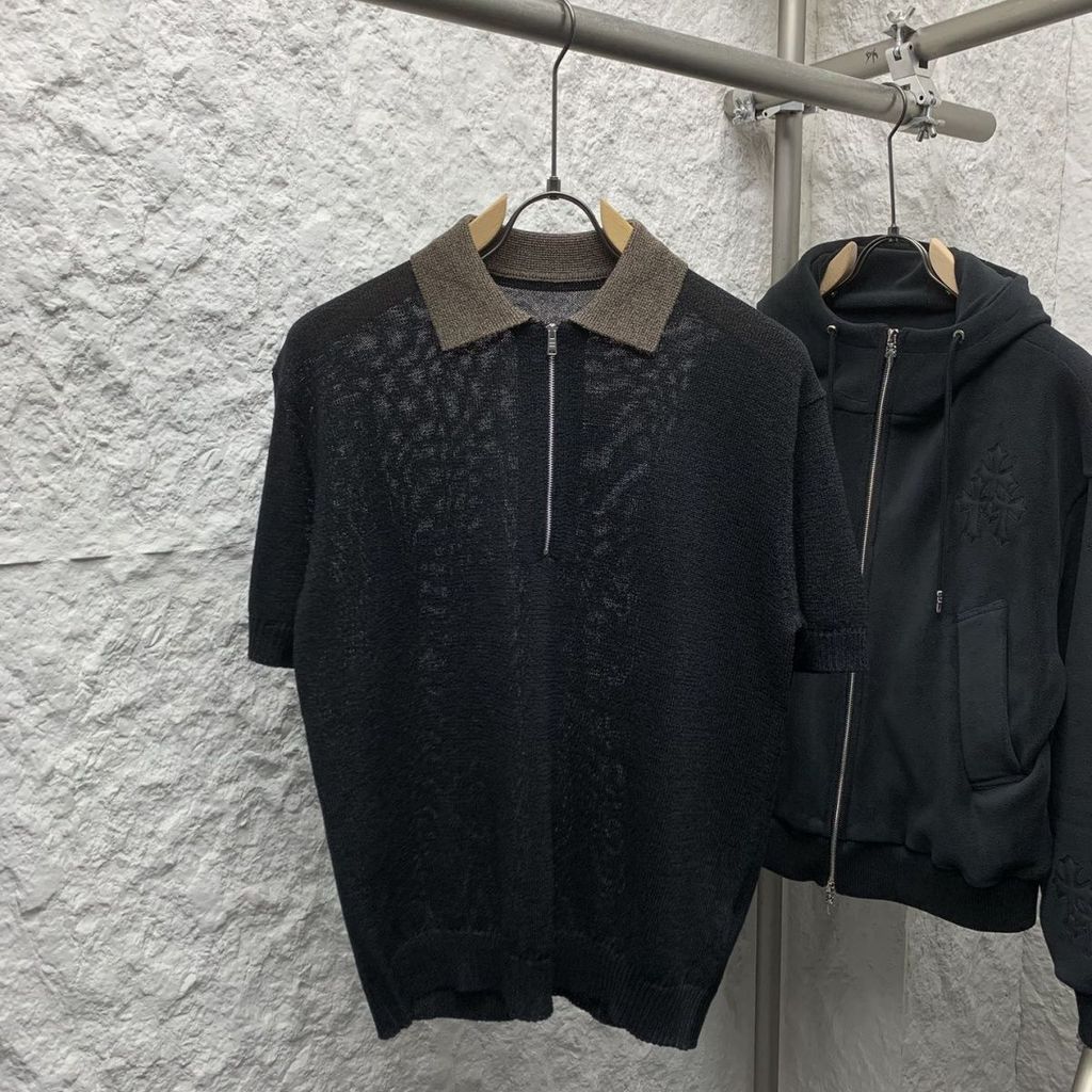 EE4Z Zegna New Summer Fashion Knit Short Sleeve POLO Men's Turn-down Collar T T-shirt Casual polo Da