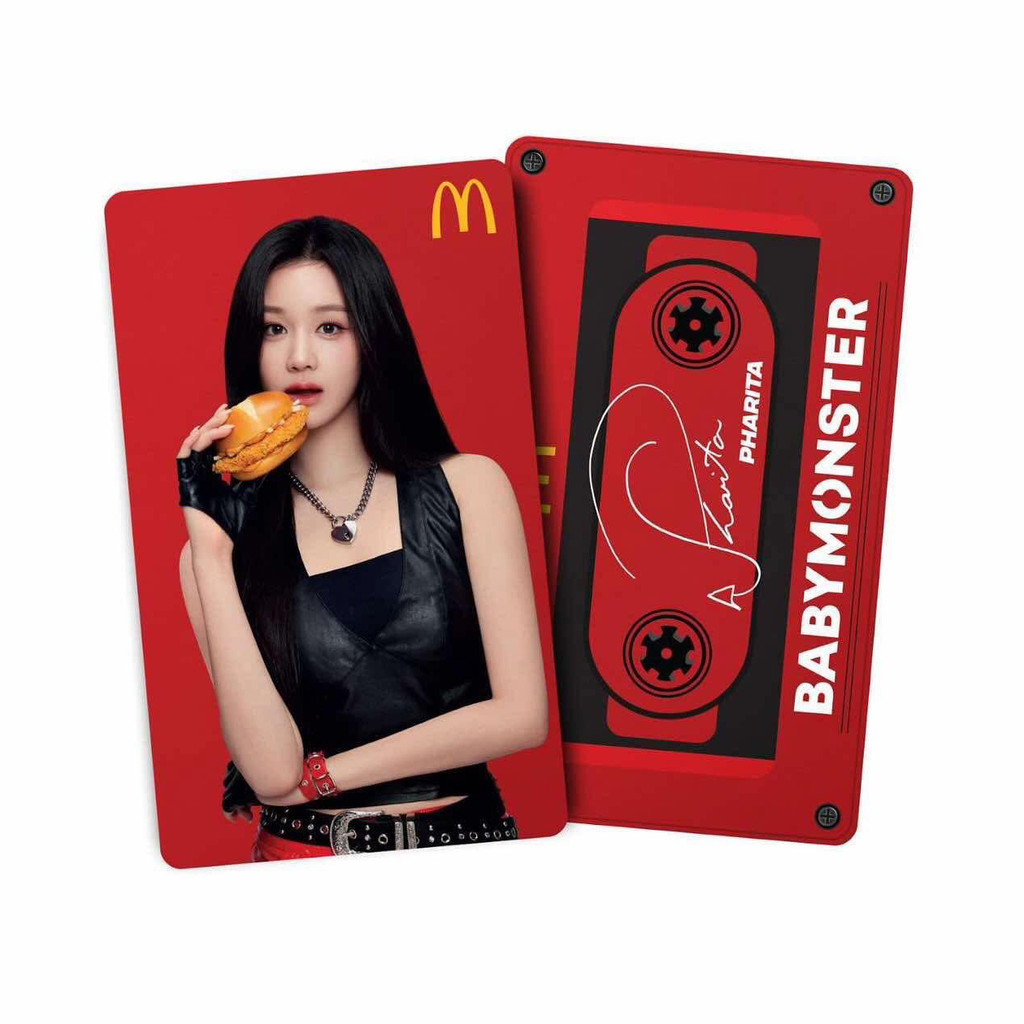Babymonster นามสกุลร่วมแบรนด์ McDonald Photocard Zheng Yaqian ASA Li Charen Shinsha Blue (ไม่มีกล่อง) E7NW