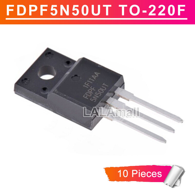 10pcs FDPF5N50UT TO-220F 5A/500V N-channel MOSFET ทรานซิสเตอร์ใหม่เดิม