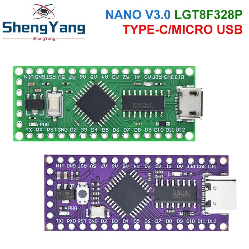 LGT8F328P-LQFP32 MiniEVB TYPE-C MICRO USB ใช้งานร่วมกับ ATMEGA328 Nano V3.0 LGT8F328P CH9340C / HT42