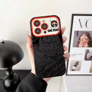 เคสโทรศัพท์ภาพดัดแปลงOne Piece Line LuffyรูปแบบเหมาะสําหรับiPhone 14promax 15promax 14 15 16 17 promax 11promax 12pro 13promax 16pro 15plus Shock-Resistantป้องกันกรณี