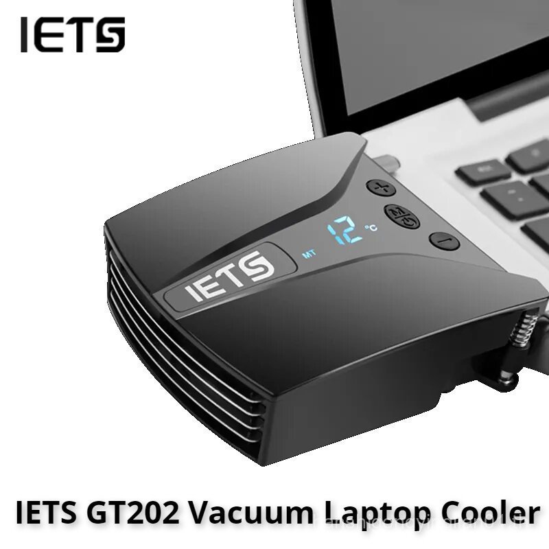 Original IETS GT202 พัดลมแล็ปท็อปสูญญากาศ cooler พร้อมจอแสดงผลอุณหภูมิอัจฉริยะการวัดอุณหภูมิ Cooling