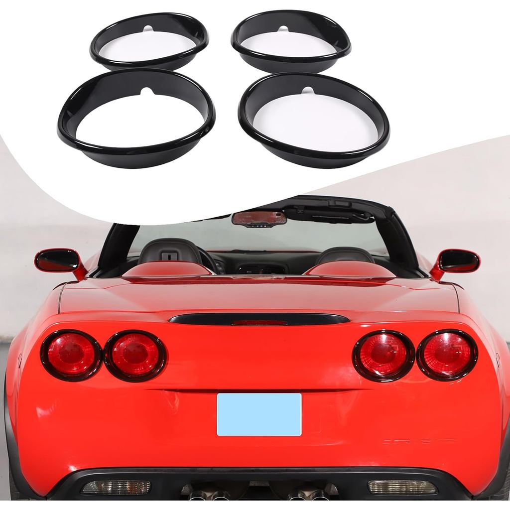 Lcojicep ABS ไฟท้ายด้านหลัง Guards Cover,ใช้งานร่วมกับ Corvette C6 Z06 ZR1 2005-2013 ไฟท้ายรถฝาครอบ 