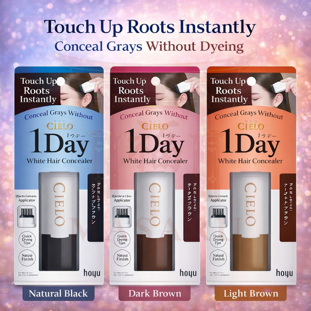 [ของแท้ญี่ปุ่น] CIELO 1 Day Wonder หวีปิดผมขาว ปากกาปิดผมหงอกชั่วคราว แห้งไว ไม่เลอะหนังศีรษะ (9ml)