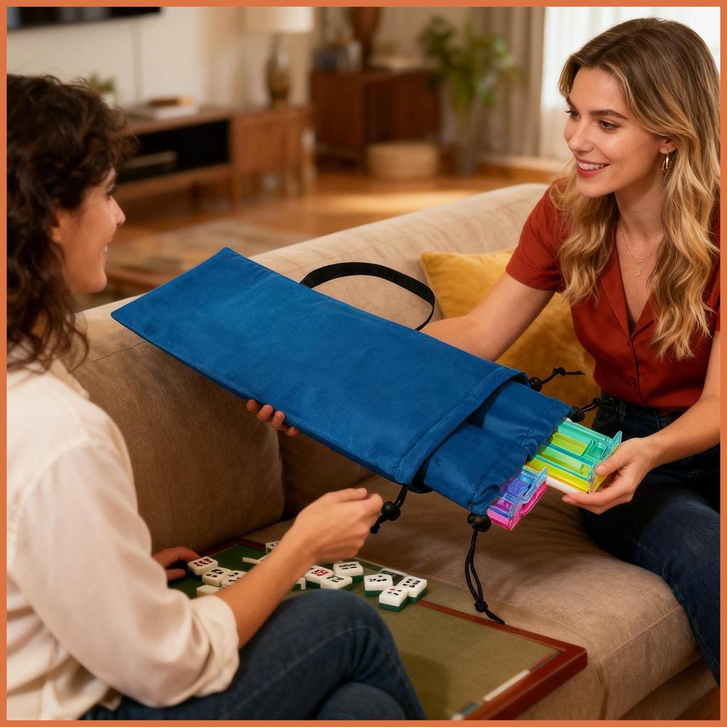 Mahjong Bag สําหรับ Racks 2 ชิ้นป้องกัน Drawstring Sleeve Mahjong Rack Drawstring Bag สําหรับ Travel
