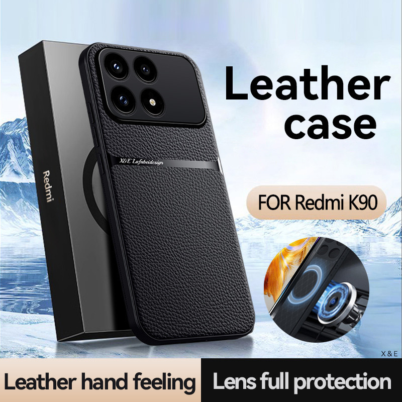 สําหรับRedmi K90 Pro Max K80 K60 Pro K80 K70 K60 Ultra K70E K60Eกรณีผู้ถือรถแม่เหล็กหนังสําหรับRedmi