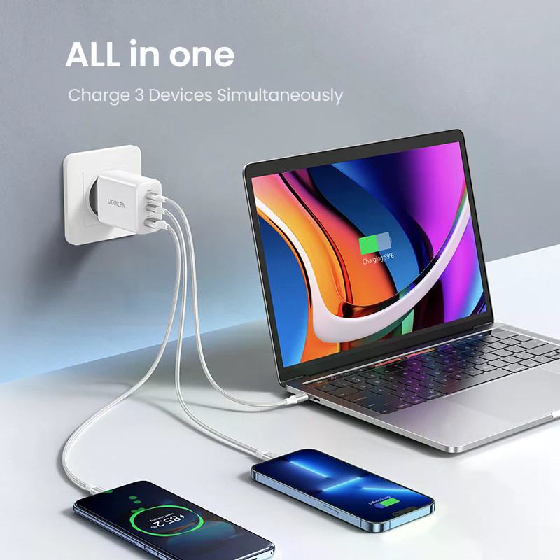 UGREEN 65W PD Charger QC4.0 3.0 Type C PD Charger Plug