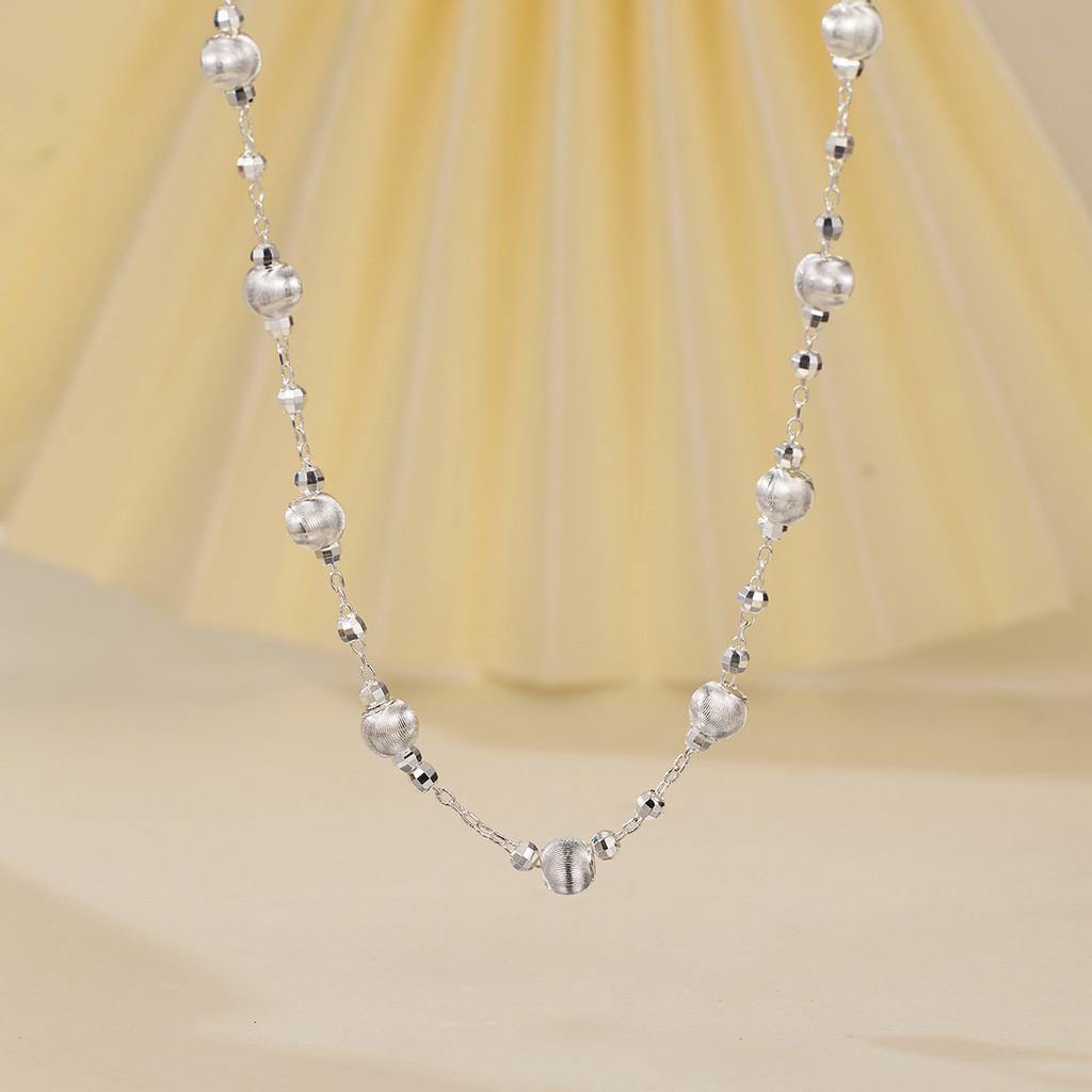 สร้อยคอลูกปัดฝรั่งเศสหญิงหรูหราแฟชั่นโซ่กระดูกไหปลาร้าระดับไฮเอนด์ประณีตสร้อยคอแฟน SLL0107