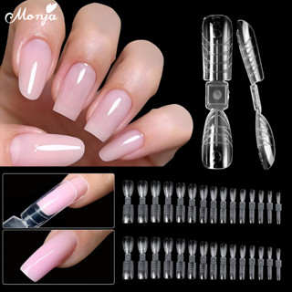 Monja 60ชิ้นเล็บ คู่รูปแบบเล็บปลอมเคล็ดพิมพ์อัลโลงปลอมสร้างค…