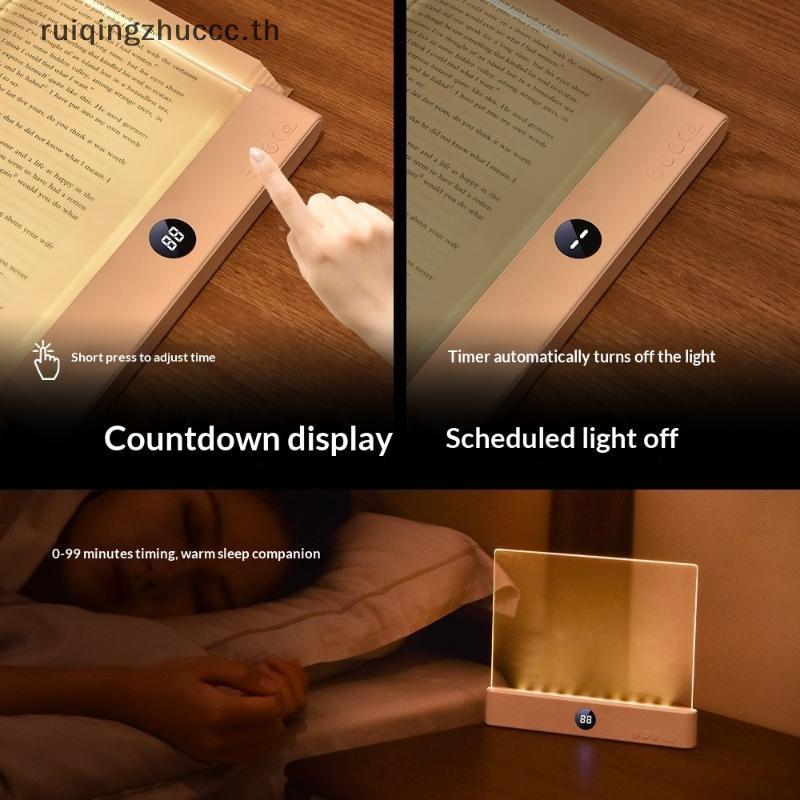 [ruiqingzhuccc] โคมไฟอ่านหนังสือไฟหนังสือแบบชาร์จไฟได้ LED ใสแบนไฟอ่านหนังสือแผงหรี่แสงได้แผ่นโคมไฟ 3 สีจับเวลาแสงเต็มหน้า [TH] ราคา ถูกที่สุด ดีลบีเคเค แกลเลอรีภาพที่ 2