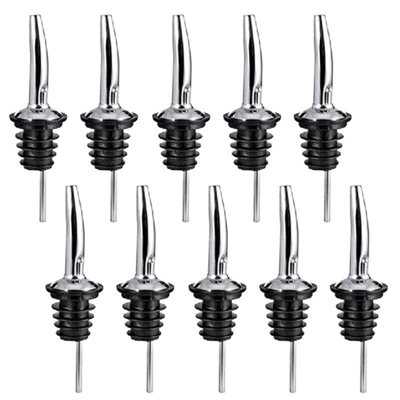 HNTH 10 ชิ้นสแตนเลสเหล้า Spirit ขวดไวน์ Flow Pour Pour Pour Spout Stopper HNTH