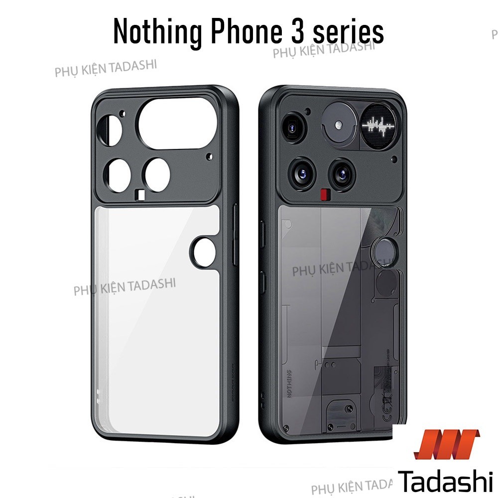 เคสแข็ง Nothing Phone 3, Nothing Phone 3a Pro, Nothing Phone 3a Transparent Anti-Smudge, Black Borde