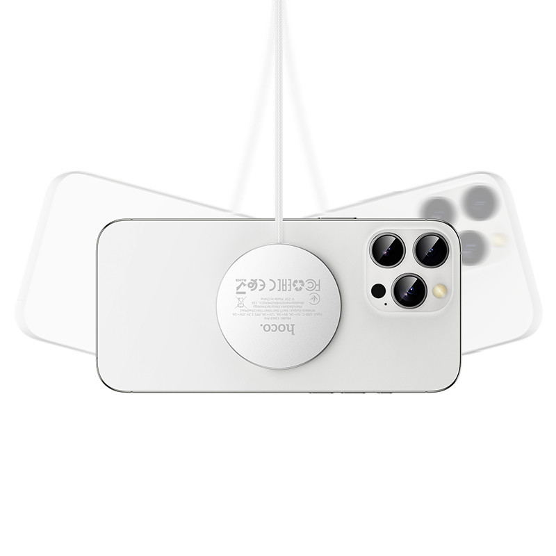 HOCO CW63 Pro แท่นชาร์จไร้สาย Qi2.2 ชาร์จเร็ว 25W  แม่เหล็กดูดแน่น Wireless Fast Charger hc6 ราคา ถูกที่สุด ดีลบีเคเค แกลเลอรีภาพที่ 3