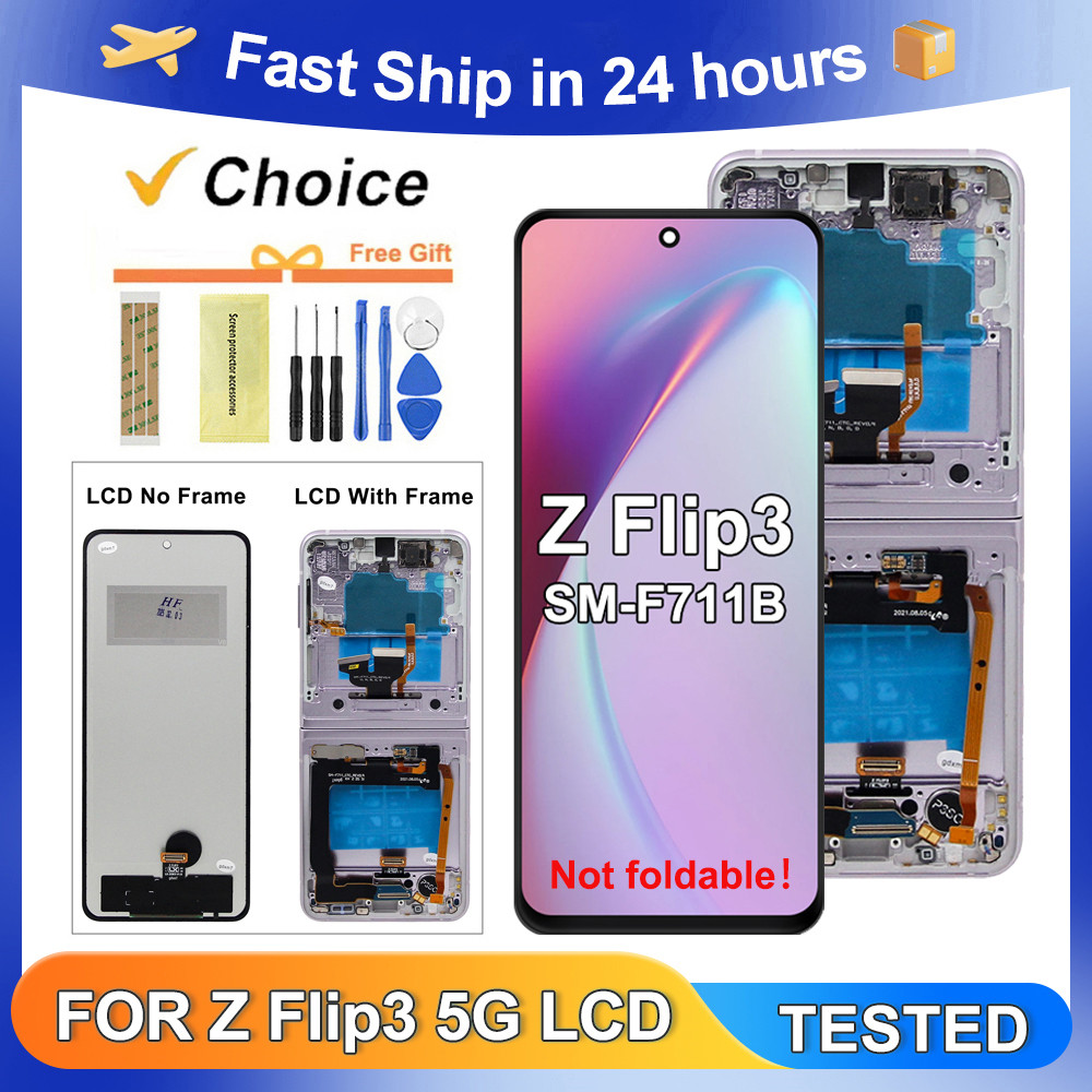 Z Flip3 5G ทดสอบสําหรับ Samsung สําหรับ Z Flip3 SM-F711B F711N F711U F711W จอแสดงผล LCD Touch Screen
