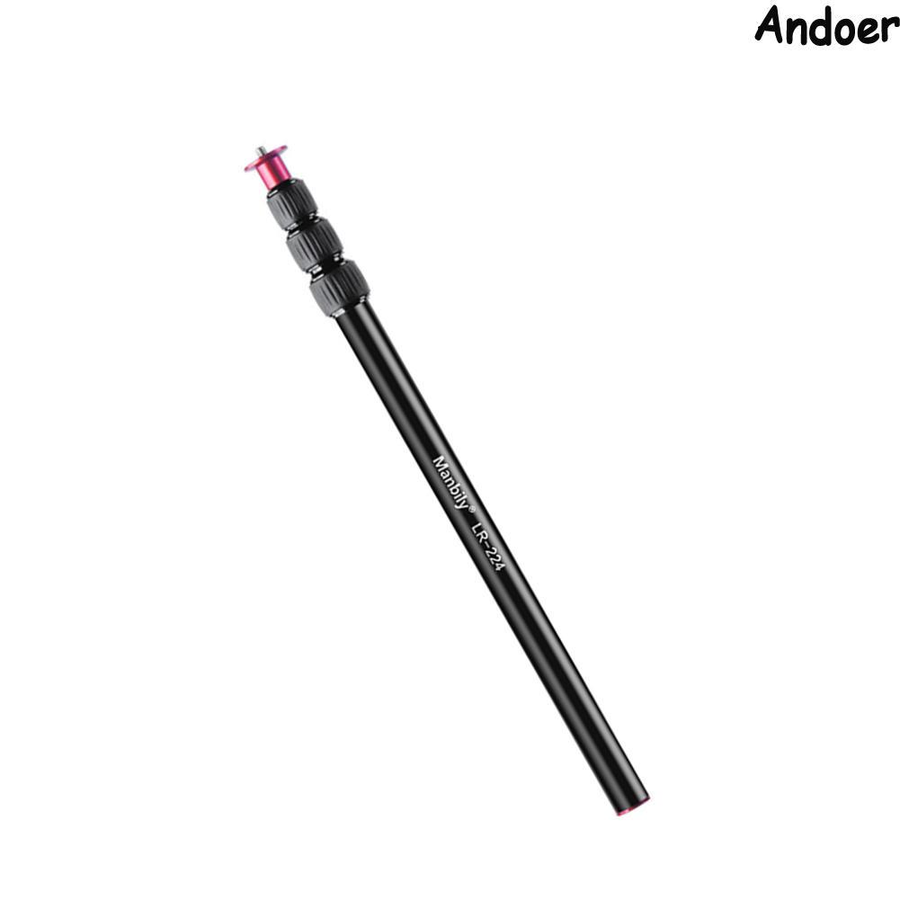 LR-224 ขาตั้งกล้อง Extender POLE 4 ส่วนคอลัมน์กลางอลูมิเนียม Telescopic Stick Rod สำหรับกล้อง DSLR