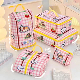 5 ชิ้น ออแกไนเซอร์ กระเป๋าเก็บของ เก็บกระเป๋า ถุงเก็บซิปหนา กันน้ำ แบบพกพา travel