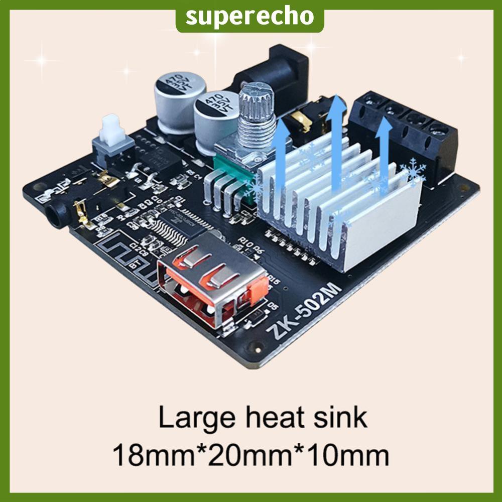 ⚡24ชม.⚡ ZK-502M บอร์ดขยายเสียงบลูทูธขนาดเล็ก 5.0 สเตอริโอ 50WX2