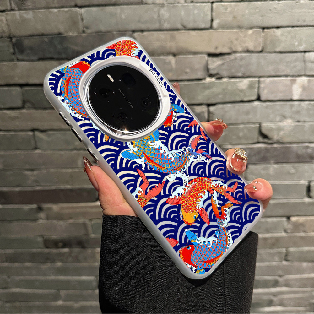 สําหรับ Honor Magic 8 Pro /7 Pro /6 Pro GT Pro Honor 400 Ukiyo-e Koi Fish Micro Matte Hard เคสโทรศัพ