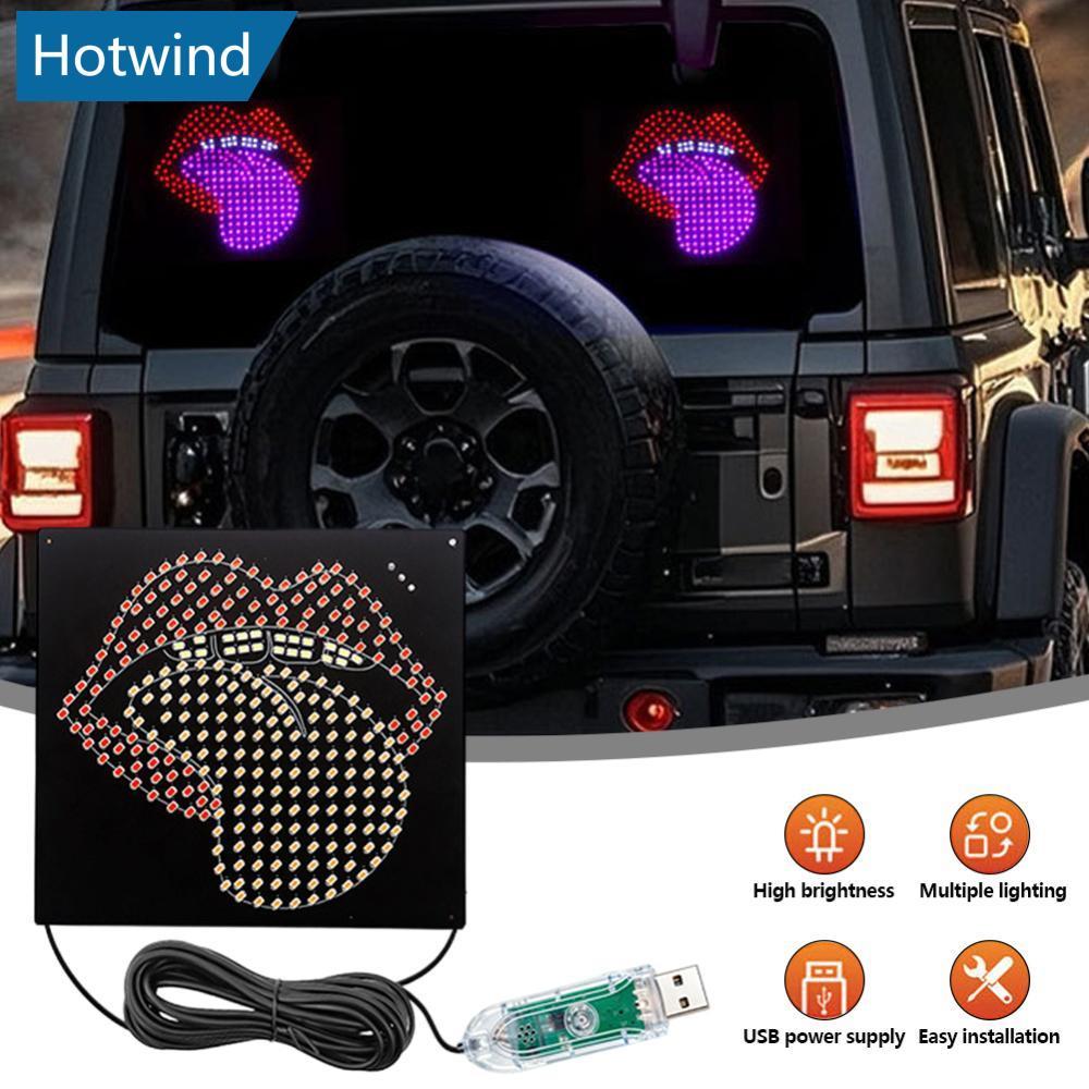 HW รถ LED ไฟตกแต่งไฟเตือนหน้าต่างด้านหลัง Devil Eye บรรยากาศ Auto อุปกรณ์ตกแต่ง M7Y8