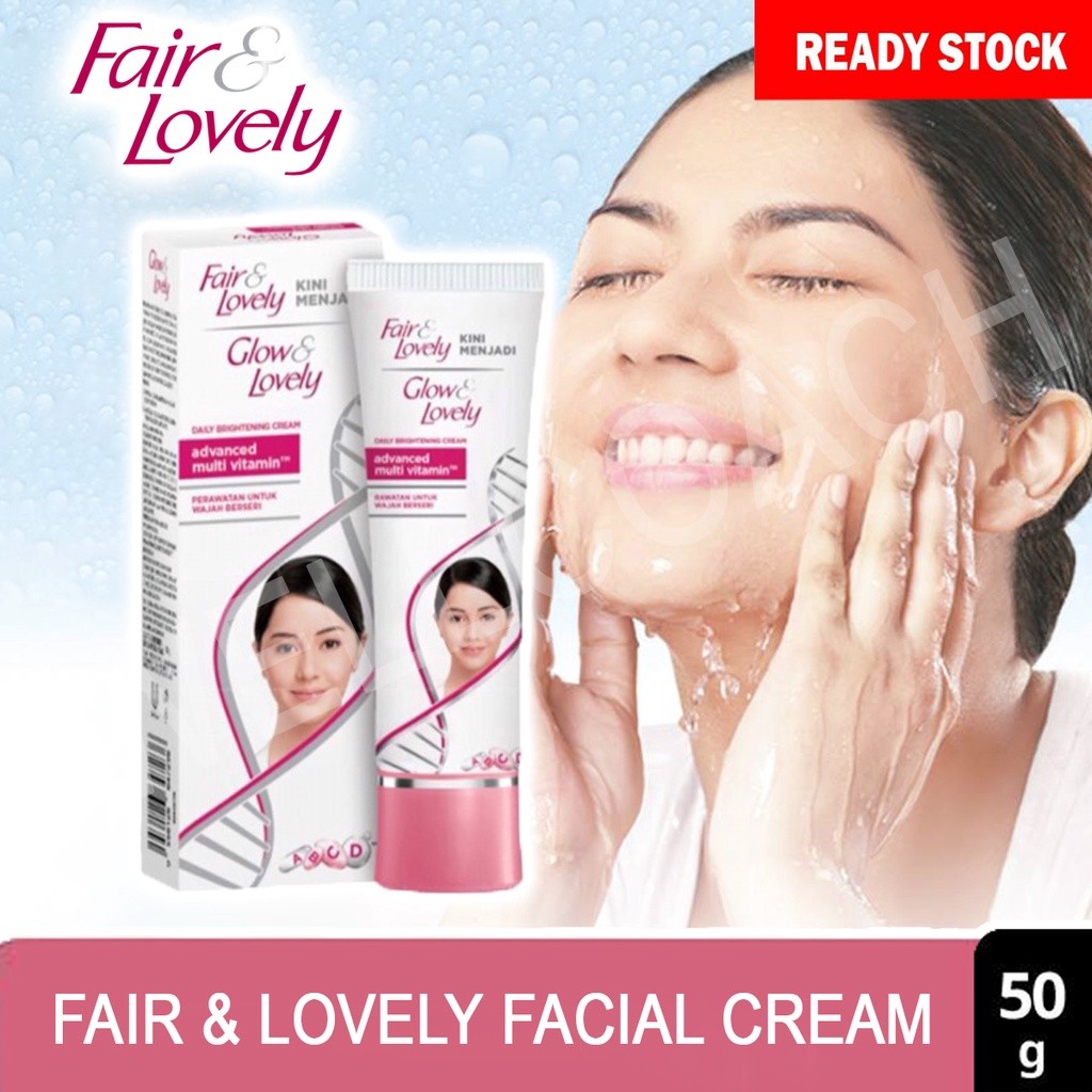 ใหม่ Glow&Lovely India Fair And Lovely Set Cream 50g Fair Lovely Instant Glow Face Wash