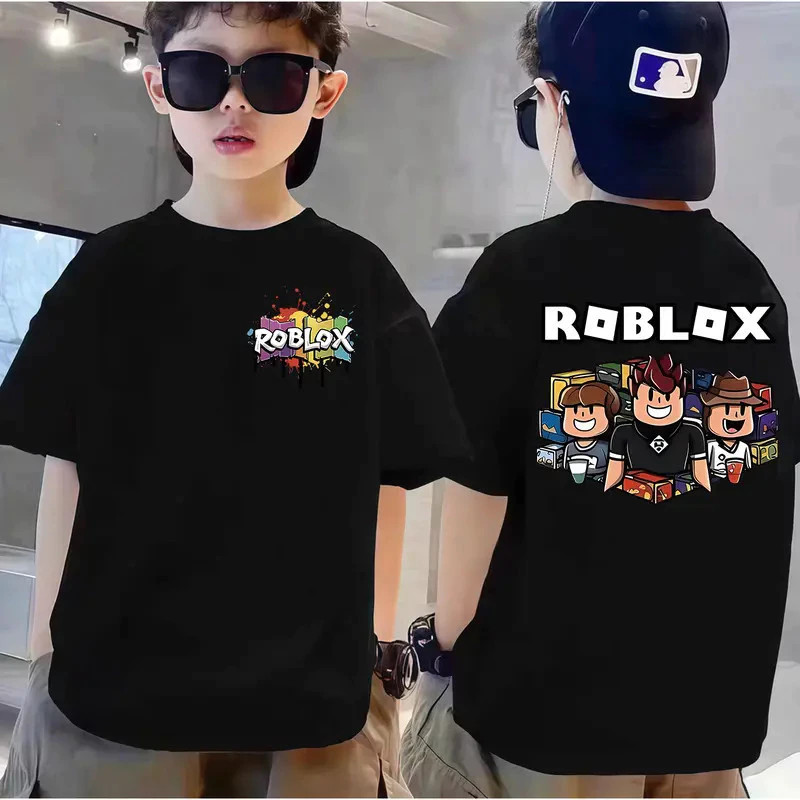 ของเด็ก เสื้อเด็ก เสื้อคอกลม สบายและนุ่ม คุณภาพดี unisex พิมพ์ลาย 'ROBLOX' สบายและนุ่ม อายุ 2-9 ปี - รูปที่ 5