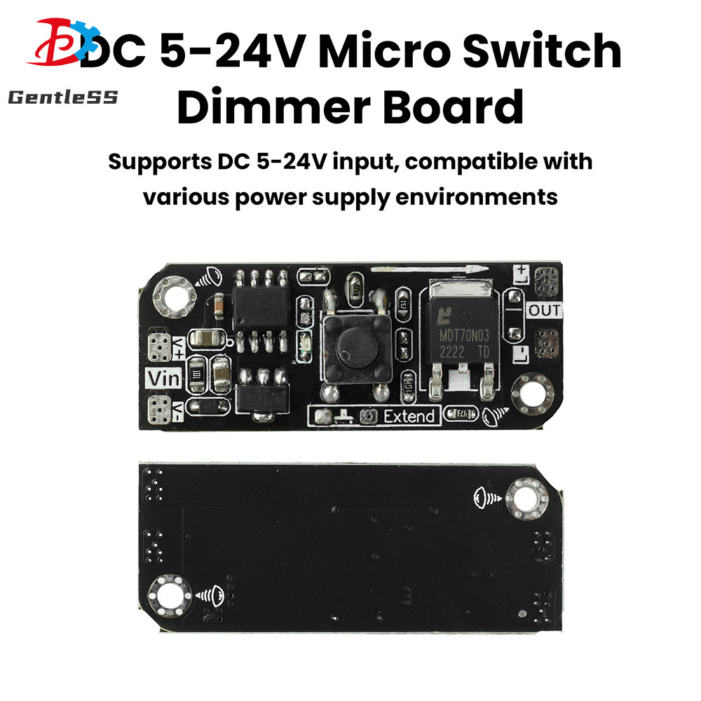 DC5-24V Micro Switch Dimming Board LED Strip Driver โมดูล PWM Stepless Dimming พร้อมแรงดันไฟฟ้าคงที่