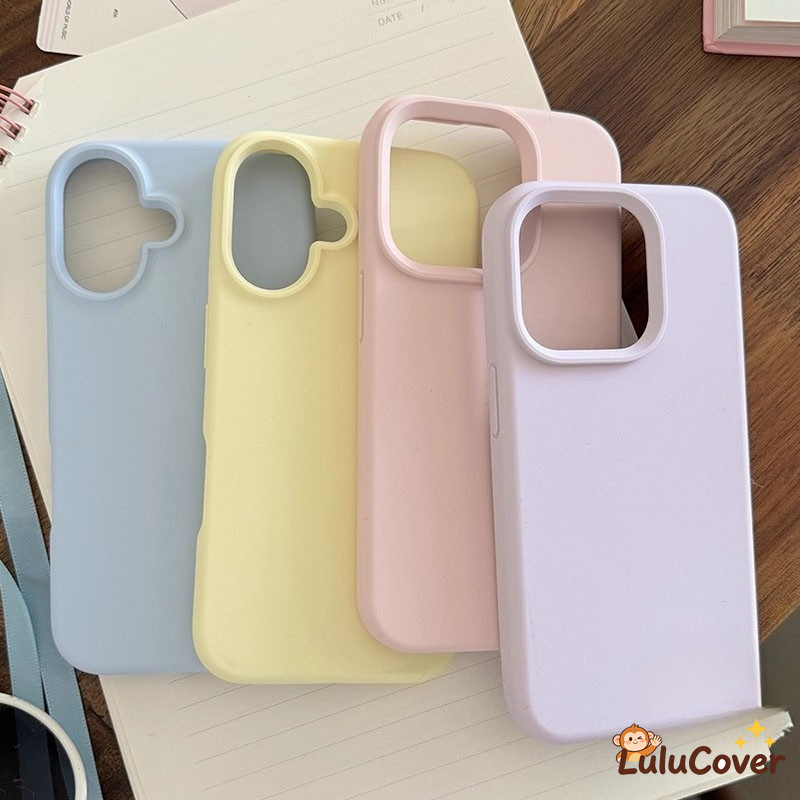 ครีมสีสันกรณีเข้ากันได้เคสโทรศัพท์สําหรับ iQOO 15 13 12 11 Pro 11s U5 U5e U3 U3x Dopamine สีทึบ Frosted ปลอกเรียบง่ายสีเหลืองสีชมพู Matte นุ่มปกหลัง