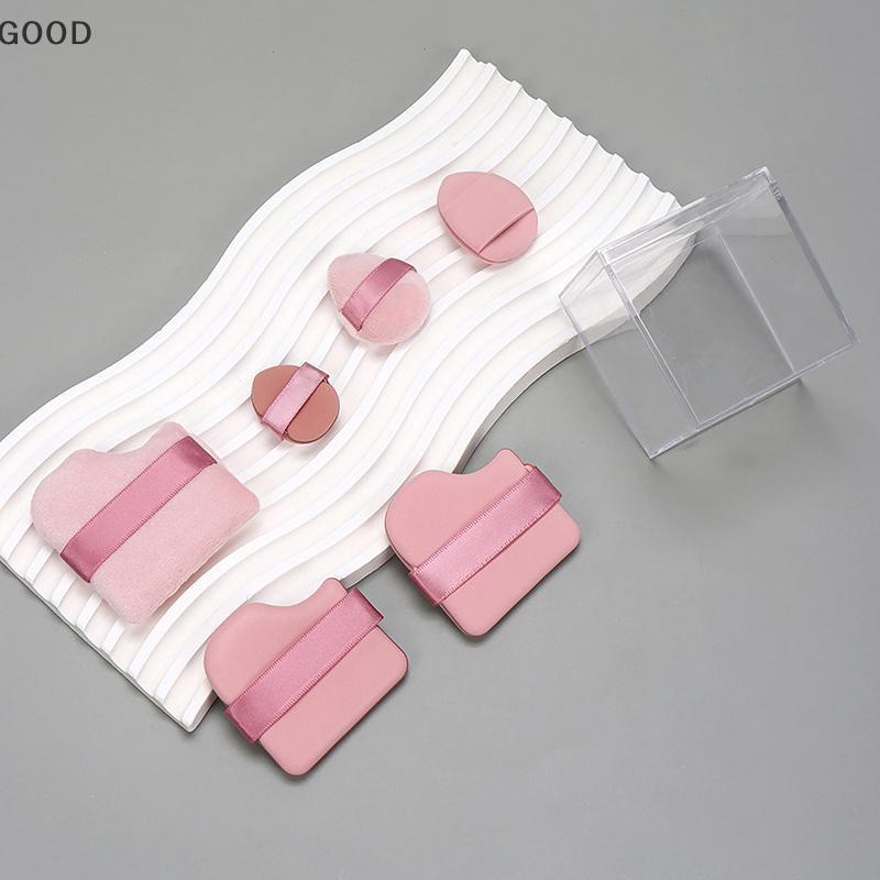 [GD] 6 ชิ้น/เซ็ตพัฟสีชมพู Thumb Puff คอนซีลเลอร์ Blusher แห้งและเปียกเครื่องมือแต่งหน้าผิวนุ่ม Floin
