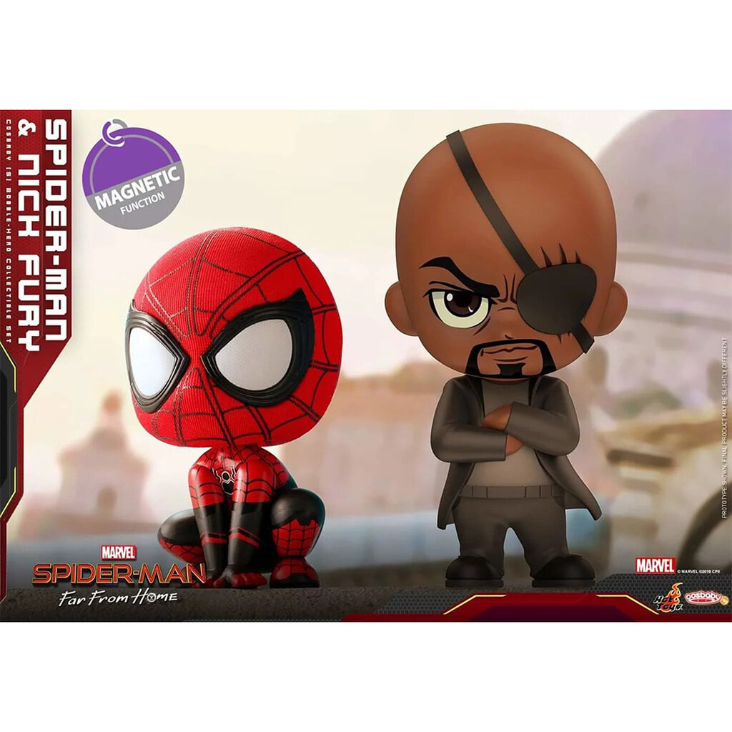 Hot Toys - COSBABY (S) Bobble-Head Spider-Man (Magnetic Function) & Nick Fury (COSB632)