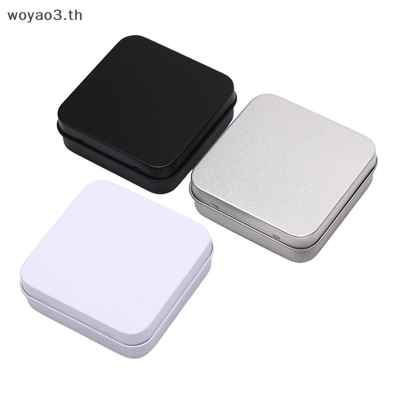 [Woyao] Metal Tins Container Square Haded Flip Storage Tin Box Jewelry Coin Case [TH]