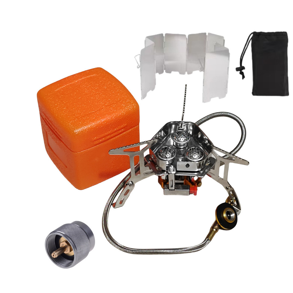 Outdoor Camping Stove Portable Folding Gas Stove BBQ Fire Stove Electronic Ignition Gas Stove Conven