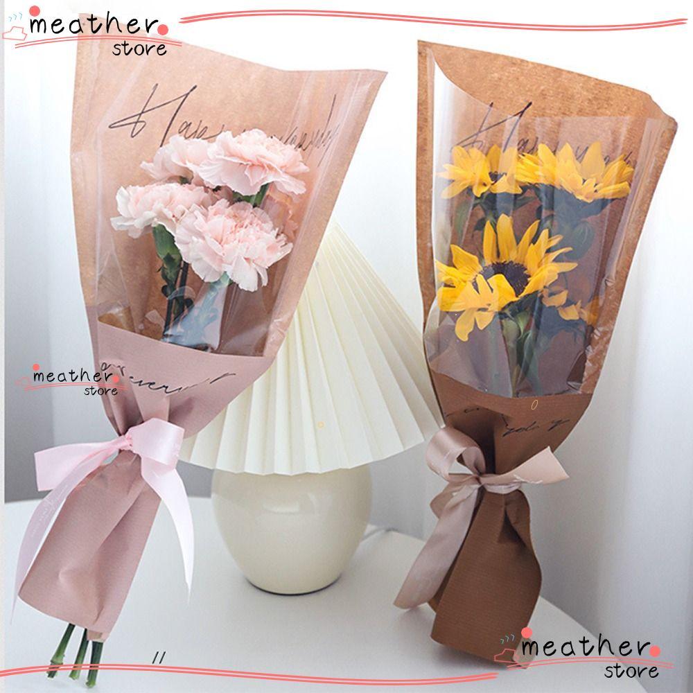MEATHERSTORE 20/30PCS Bouquet Packing Bag, Wrapping Sleeve Single Rose Packing Sleeve Bag, Plastic F