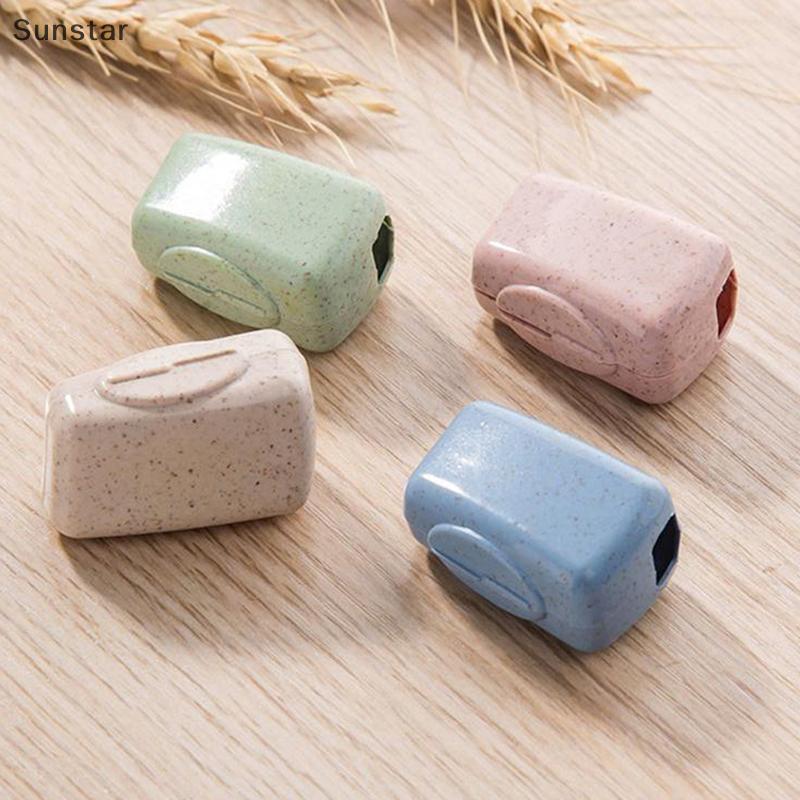 Sunstar 4 ชิ้น/เซ็ตผู้ถือแปรงสีฟันแบบพกพาแปรงฟันสําหรับเดินทางกลางแจ้งในครัวเรือนอุปกรณ์ห้องน้ํา