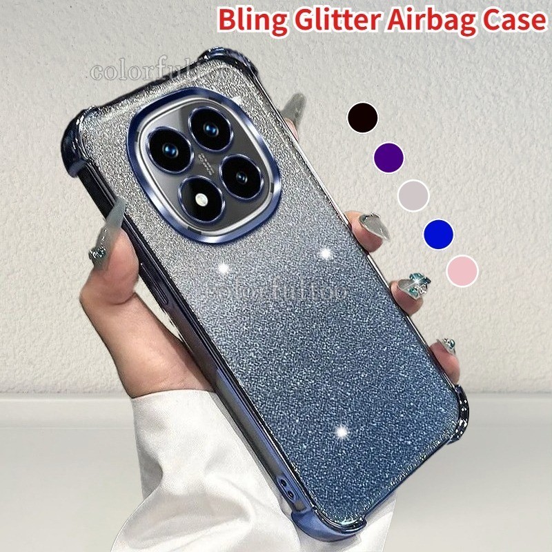 แฟชั่น Glitter Gradient สําหรับ Redmi หมายเหตุ 15 Pro Plus + 15Pro + Note15 Note15Pro 4G 5G 2026 Luxury Bling ชุบกันกระแทกซิลิโคนนุ่มกันชนปกหลัง Shell