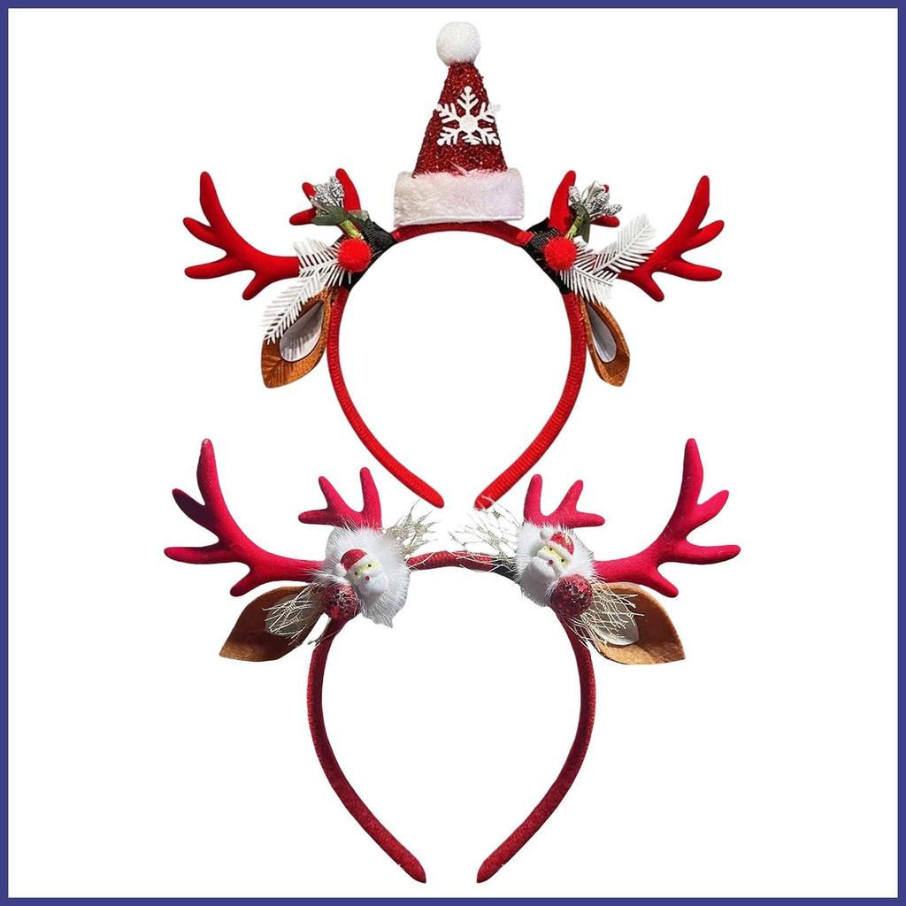 คริสต์มาส Elk Antlers Headband สำหรับคอสเพลย์ คนโตและเด็ก