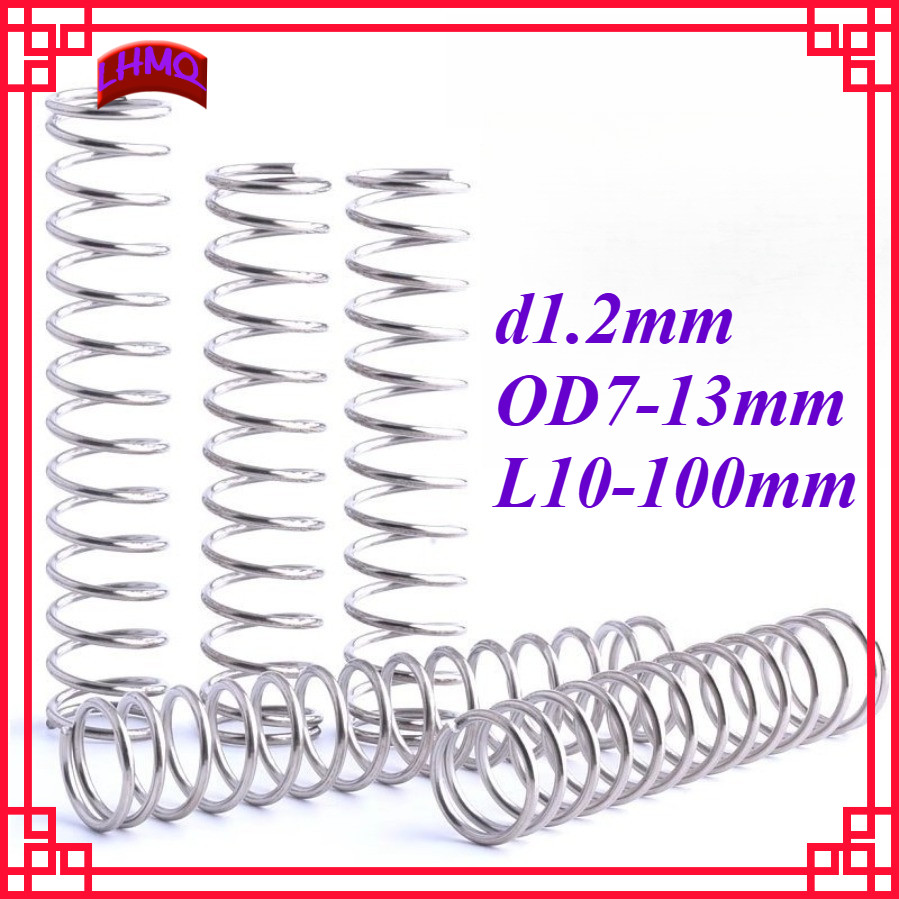 สปริงกด-สปริงดั นทั่วไปสปริงดัดแปลงงานต่างๆ ไปใช้งานจริงชุบกันสนิมอย่างดี/304SUS/d1.2mm*OD7-13mm*L10