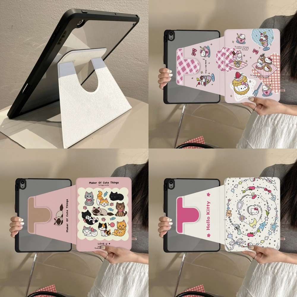 รุ่นหมุนได้ 360องศา เคสฝาพับ Samsung Tab S6 Lite A8 S10fe+ S7+/S8+/S7FE S9fe A11 Plus S10 Lite A9 S11 เคสหมุน องศาหมุน