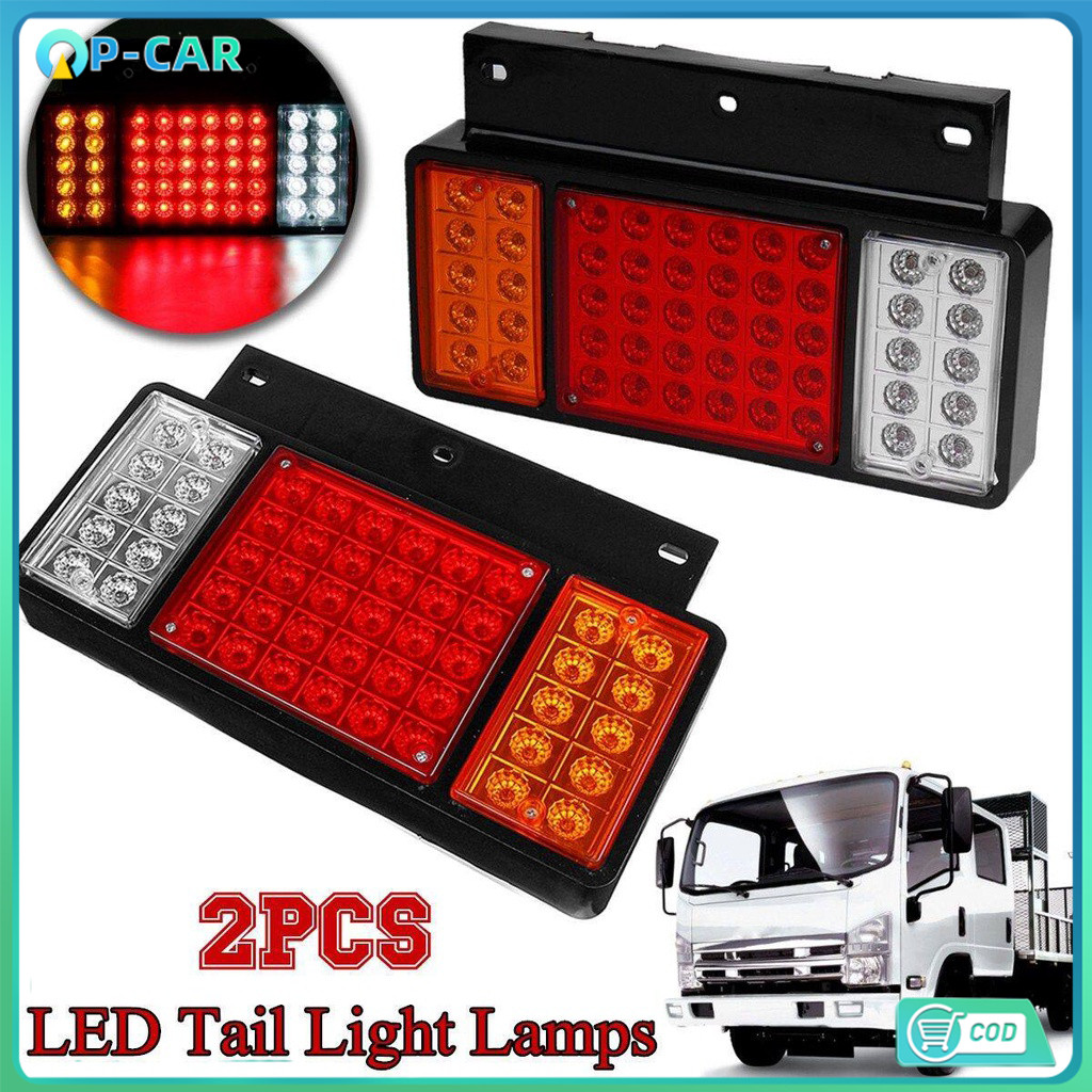 COD 3 ตอน ไฟท้ายติดรถLED 12V 2ชิ้น (ซ้าย-ขวา) ไฟท้ายรถยนต์ รถบรรทุก และรุ่นทั่วไป ไฟท้ายไม่มีแป้น