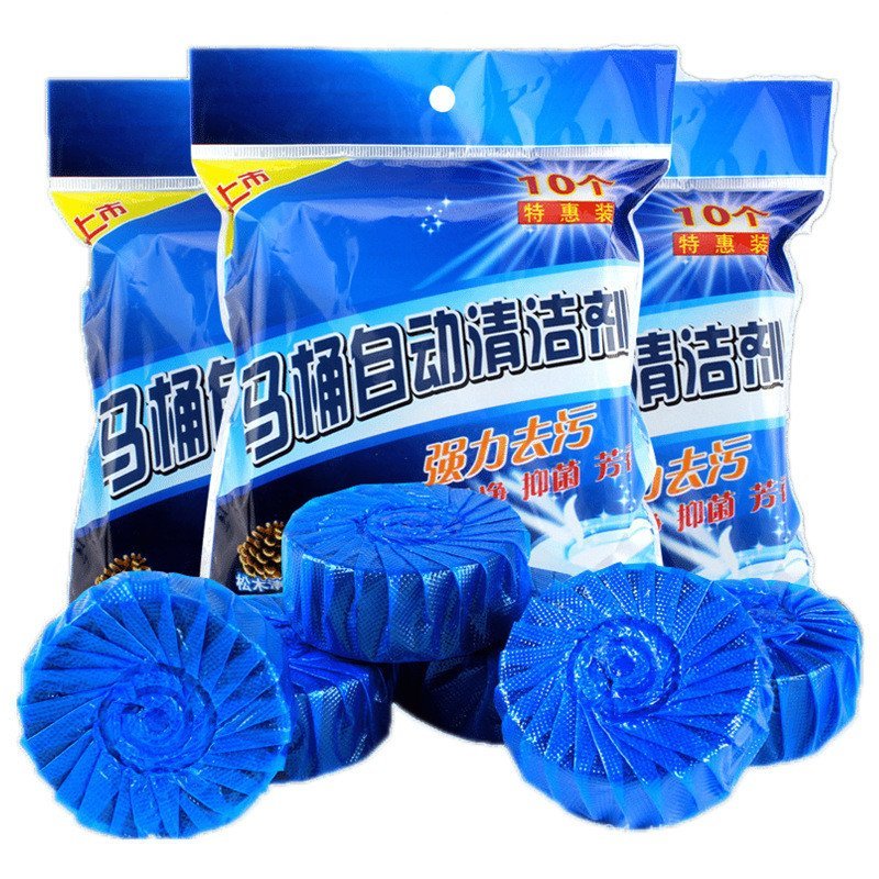 [10 ชิ้นแพ็ค] Blue Bubble Toilet Cleaning Lingjie Toilet Baby Automatic Cleaner Toilet Toilet Toilet