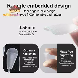 [Willbehot-t] 300 ชิ้น/ถุงเล็บปลอมเคล็ดลับ Matte Coverage โปร่งใสปลอมเคล็ดลับเล็บเจล Extension Diy ฝึกเล็บเครื่องมือ [ใหม่]