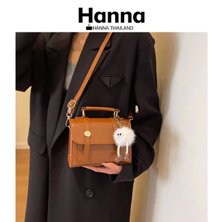 Hanna กระเป๋าสะพายคู่แฟชั่น วิทยาลัยลม วินเทจเรียบง่าย เวอร์ชันเกาหลี กระเป๋าาถือ