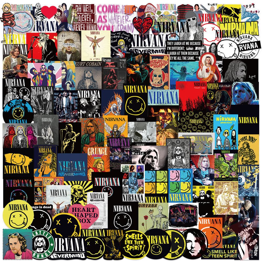 105ชิ้น/เซ็ต ❉ วงร็อค . สติ๊กเกอร์ Nirvana PET ❉ สติ๊กเกอร์สติ๊กเกอร์แฟชั่น DIY Doodle กันน้ํา
