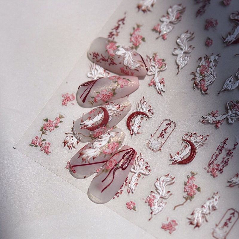 New Style fox Flax and fox Liquid Liquid Liquid Liquid หินภูเขาไฟ MINI นูน Peach Blossom Little Fox 