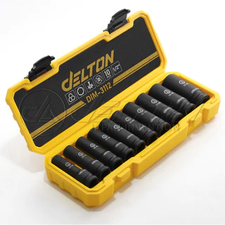 DELTON ชุดลูกบล็อกกระแทกยาว ขนาด 1/2 นิ้ว (4 หุน) จำนวน 10 ชิ้น รุ่น DIM-3112 พร้อมกล่องพลาสติกกันกระแทกอย่างดี